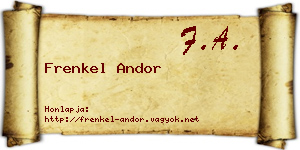 Frenkel Andor névjegykártya